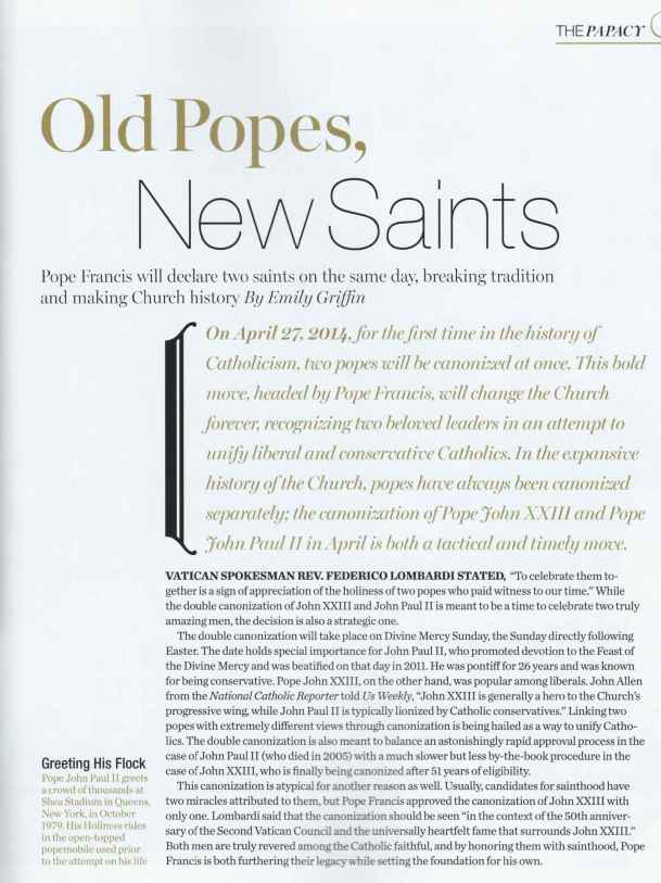 Old Pope new saints fixed